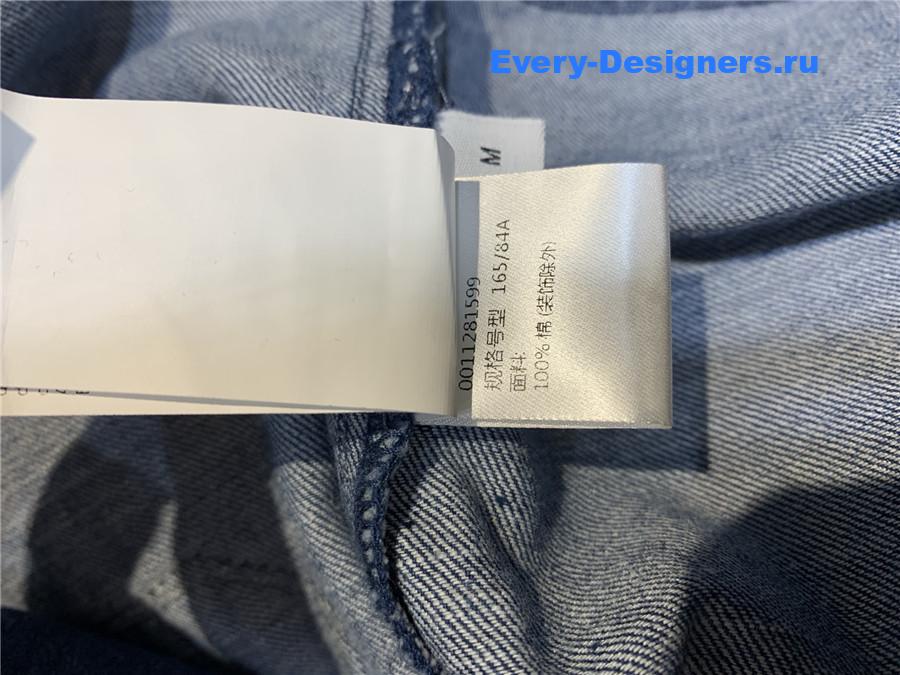 L0ew* anagram-patch blue shirt