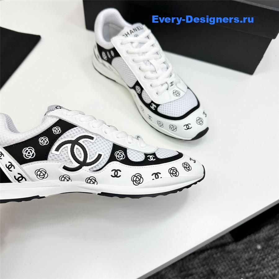 Ch**el cc logo white black sneaker