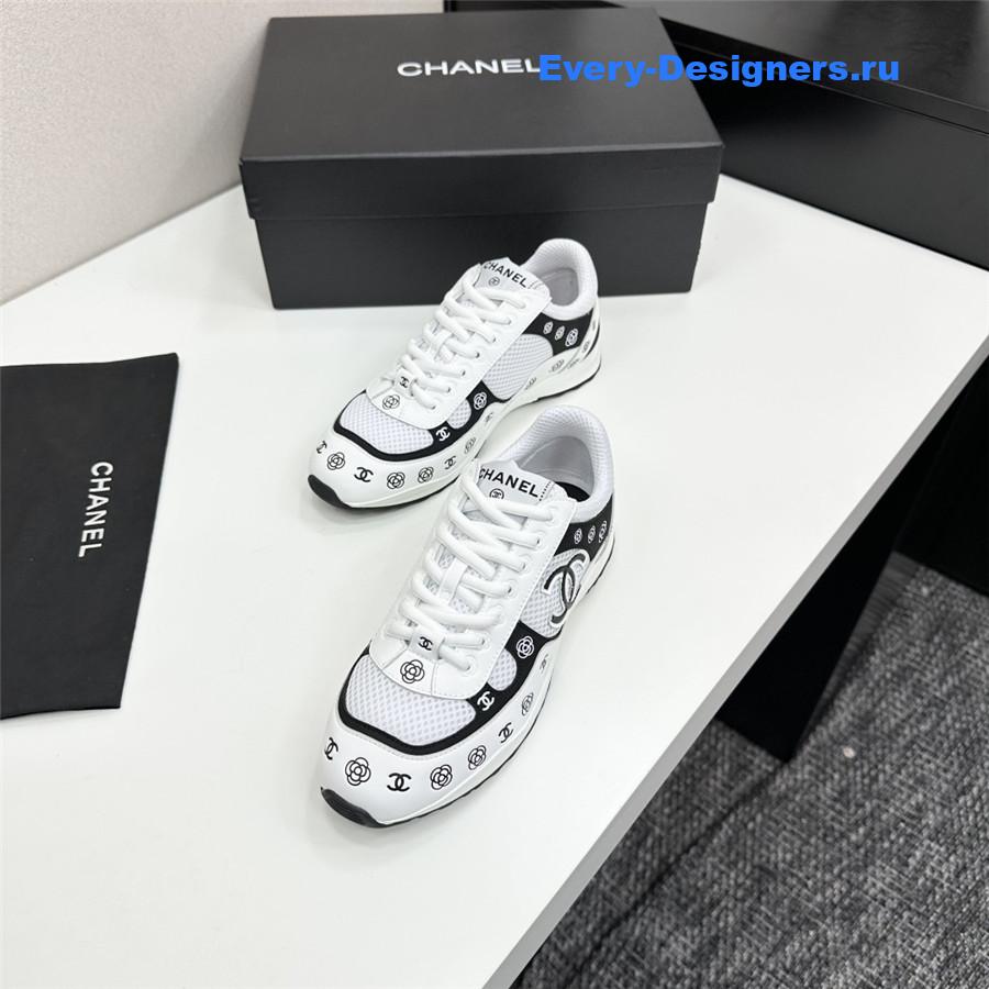 Ch**el cc logo white black sneaker
