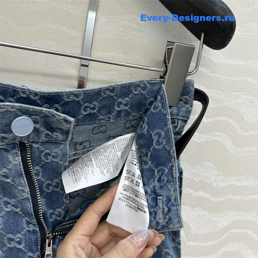 Gvc*1 gg jacquard denim shorts