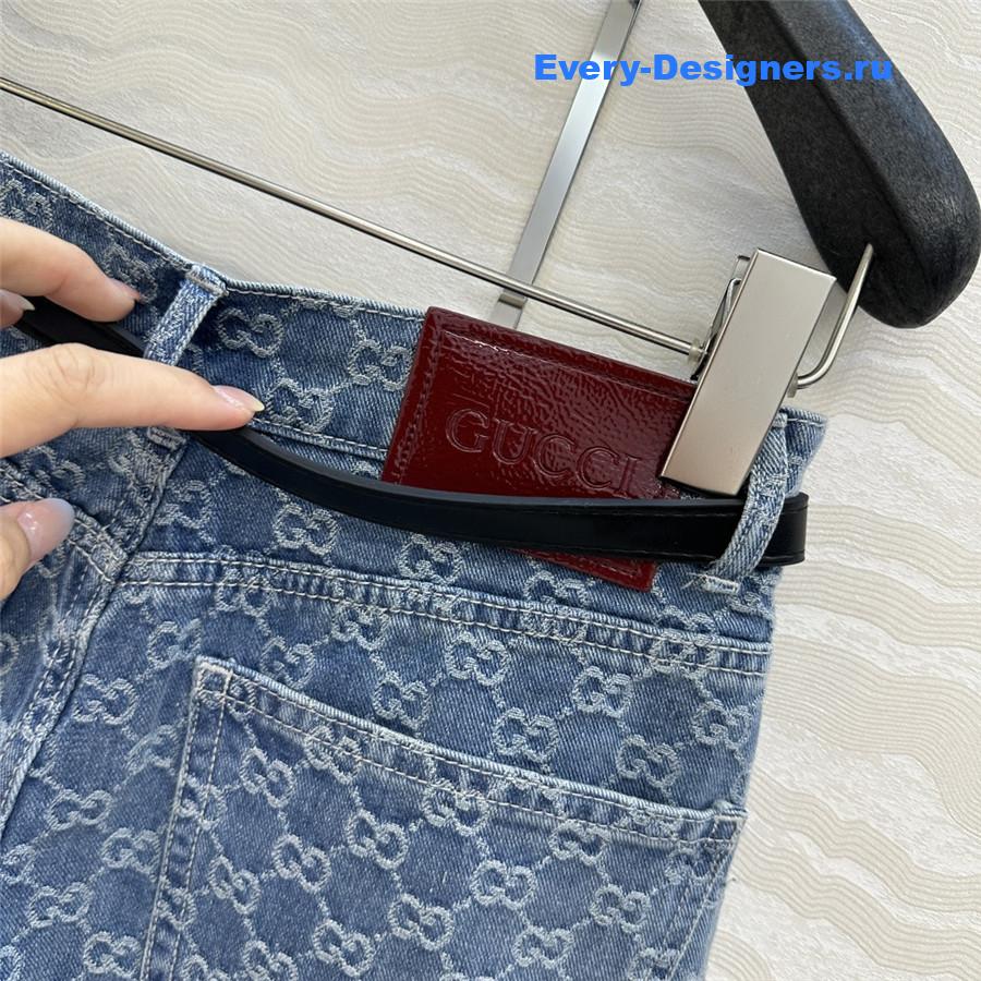 Gvc*1 gg jacquard denim shorts