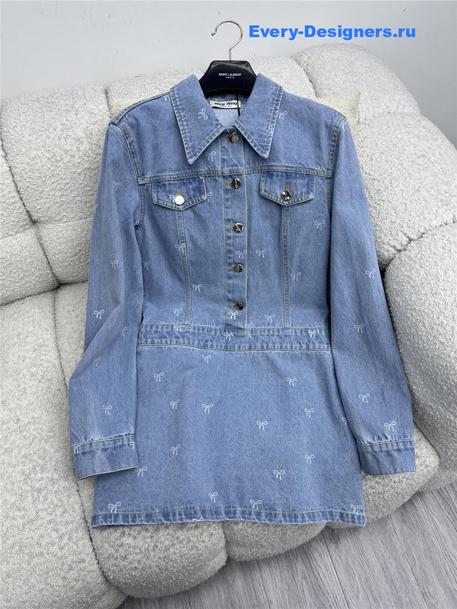 Miu Miu Bow Denim Dress