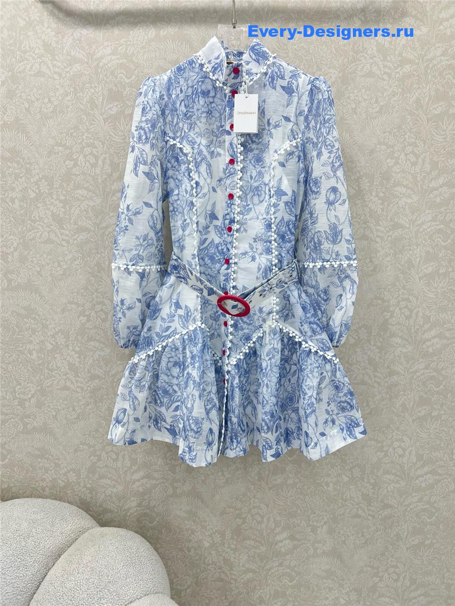 Zimmer Blue Floral Porcelain Dress