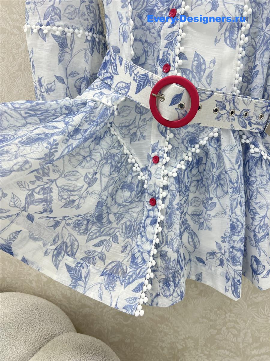 Zimmer Blue Floral Porcelain Dress
