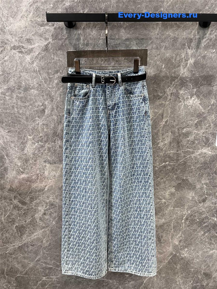 Va1e*ntin0 jacquard denim jeans