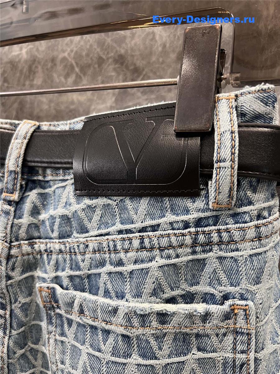 Va1e*ntin0 jacquard denim jeans