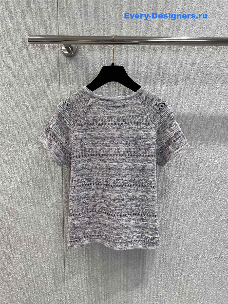 Ch**el gray striped knit top