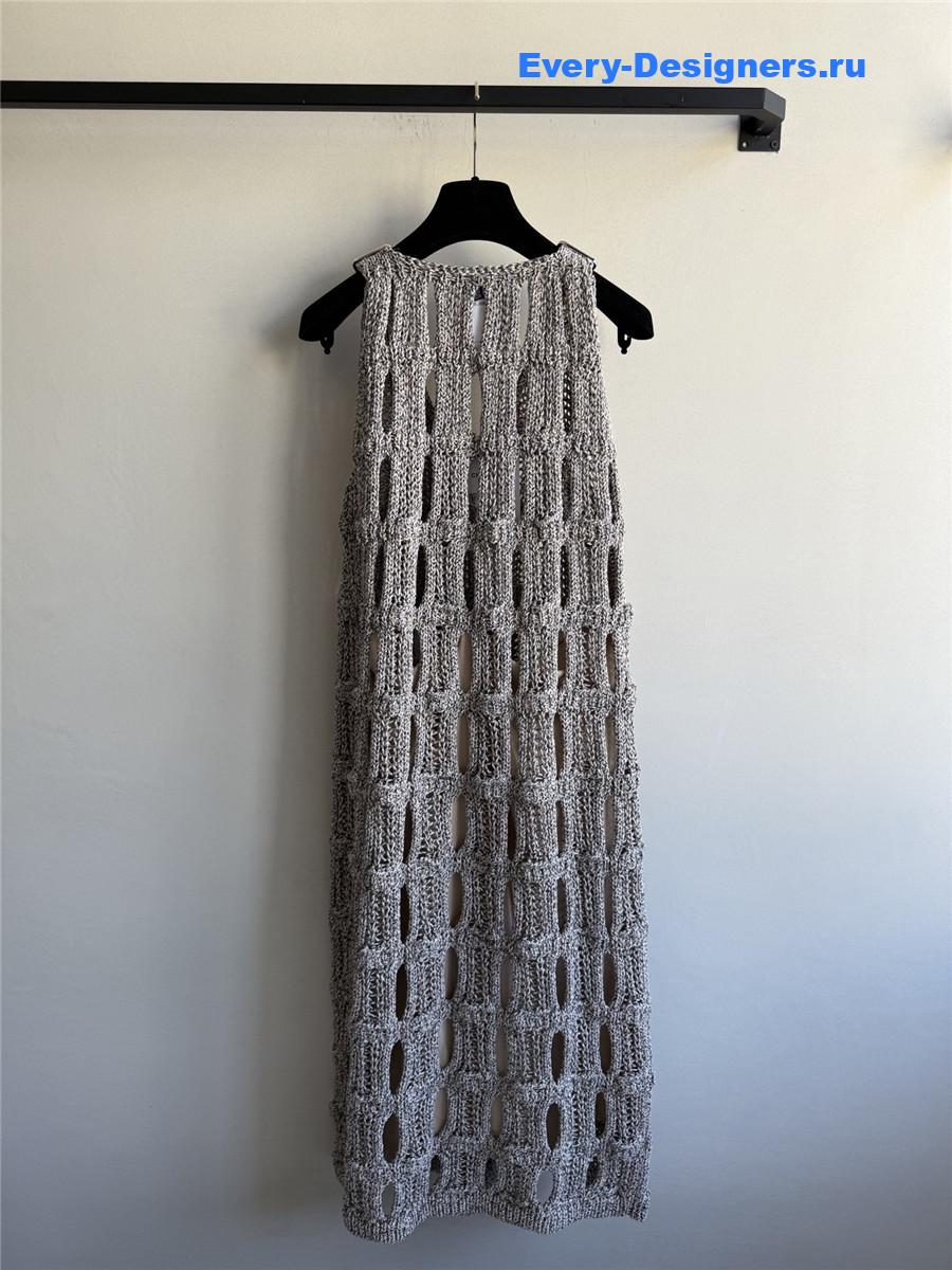 Ch**el grey hollow knit skirt