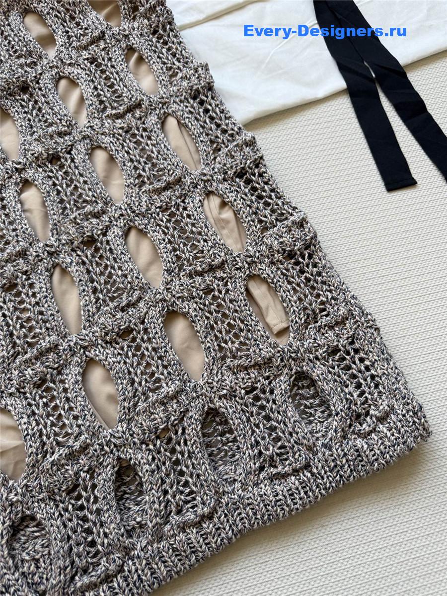 Ch**el grey hollow knit skirt