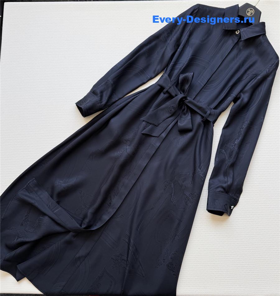 F**di navy silk midi dress