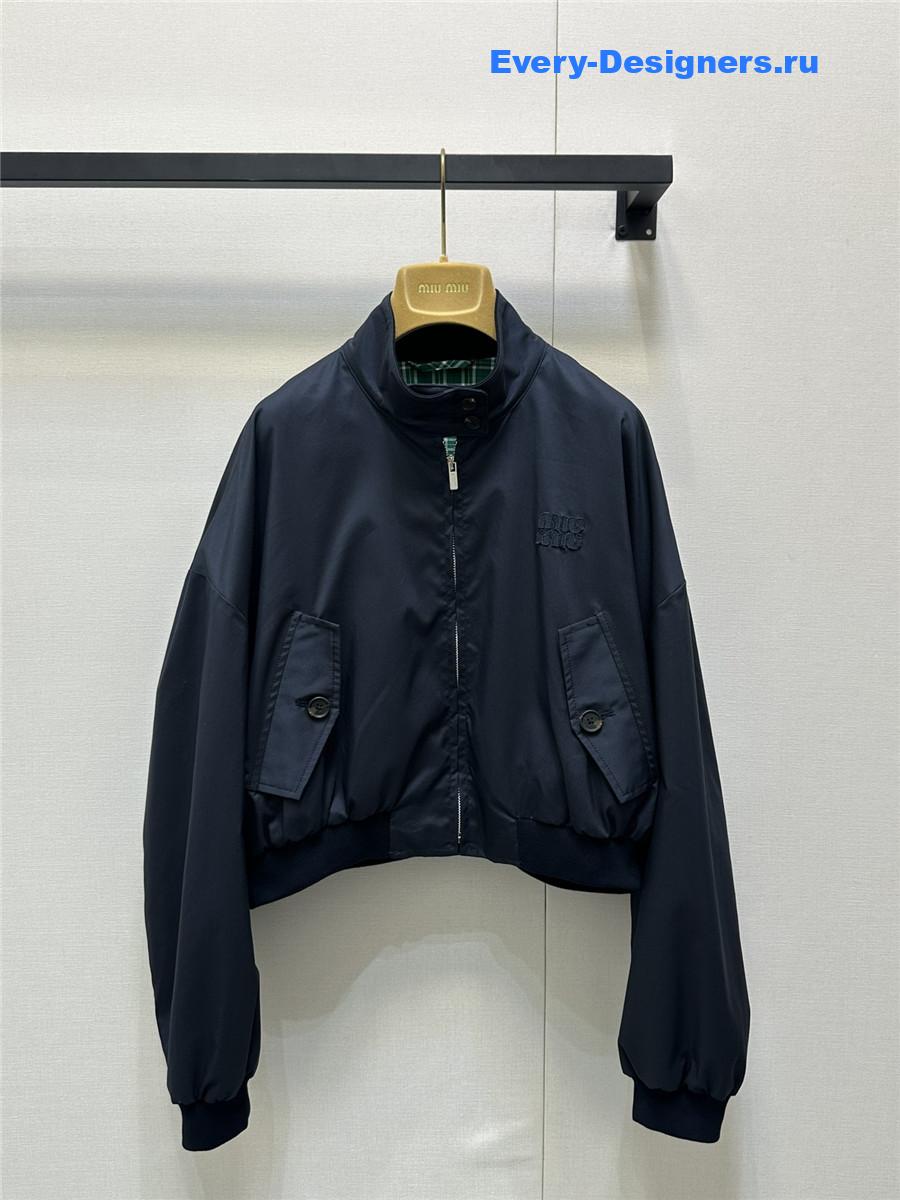 Miu Miu Navy Panama Cotton Jacket