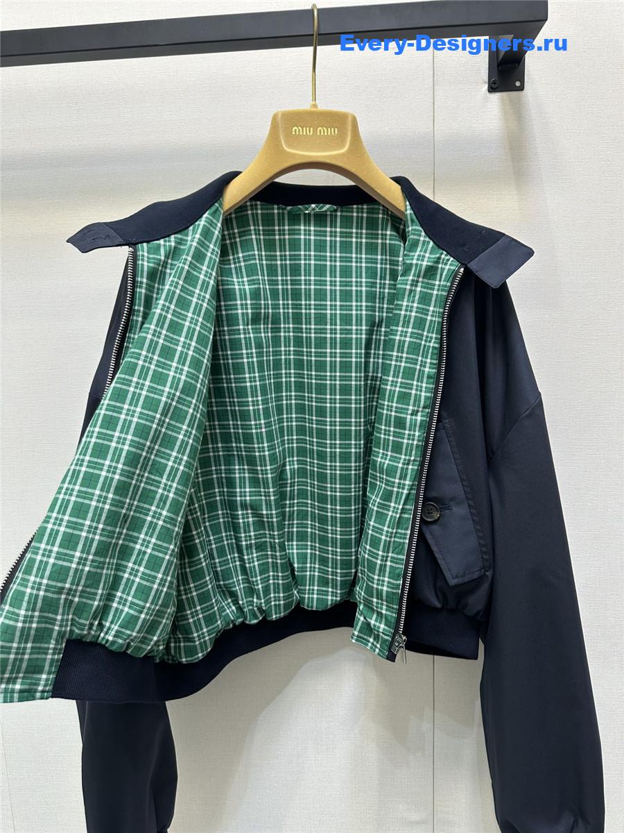 Miu Miu Navy Panama Cotton Jacket