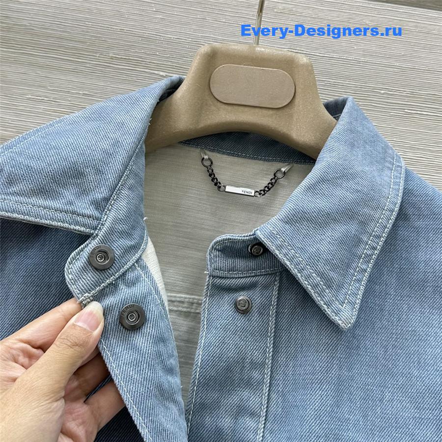 F**di ff embossed denim jacket