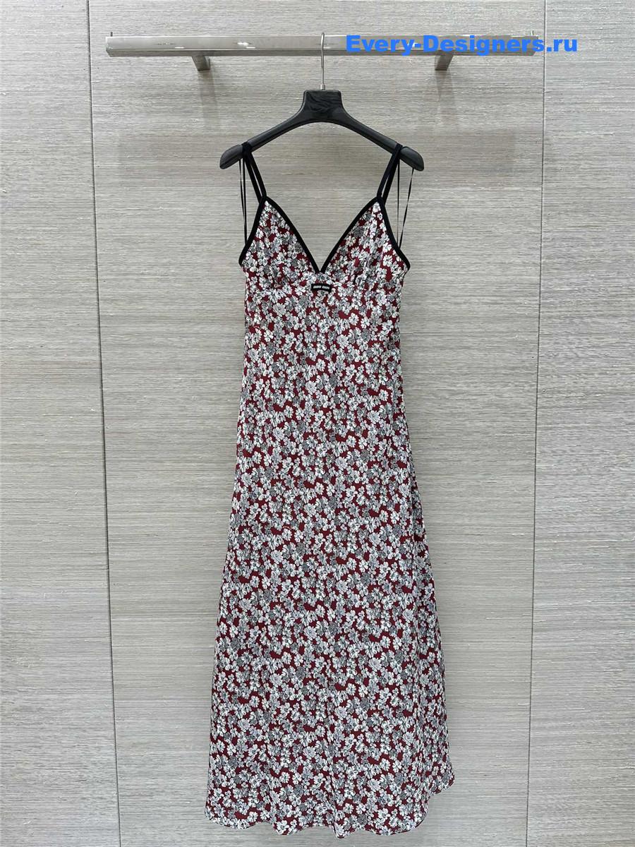 Miu Miu Floral Silk Maxi Dress