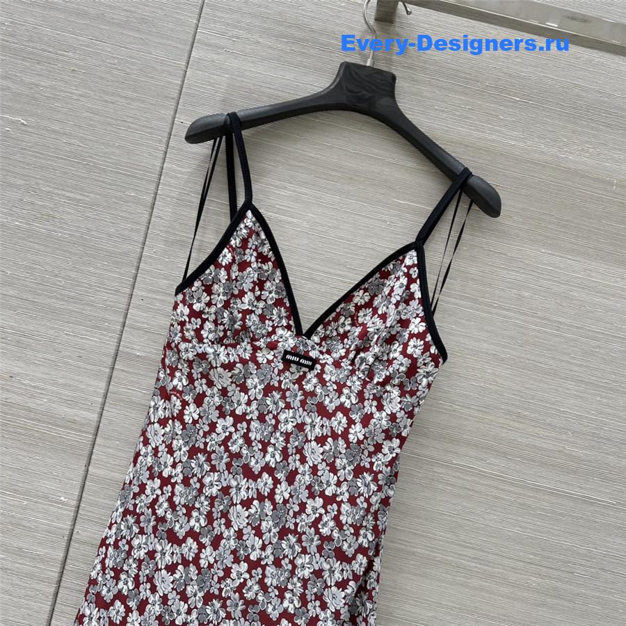 Miu Miu Floral Silk Maxi Dress