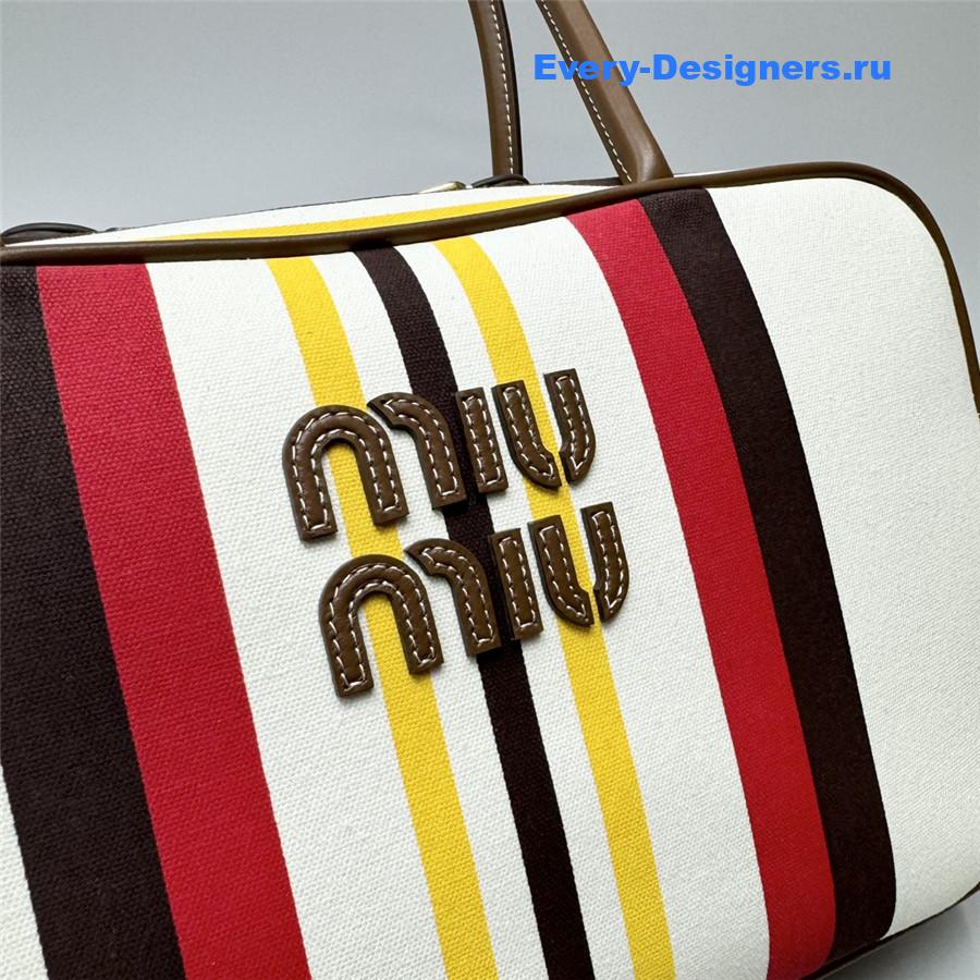Miu Miu Beau Canvas and Leather Bag
