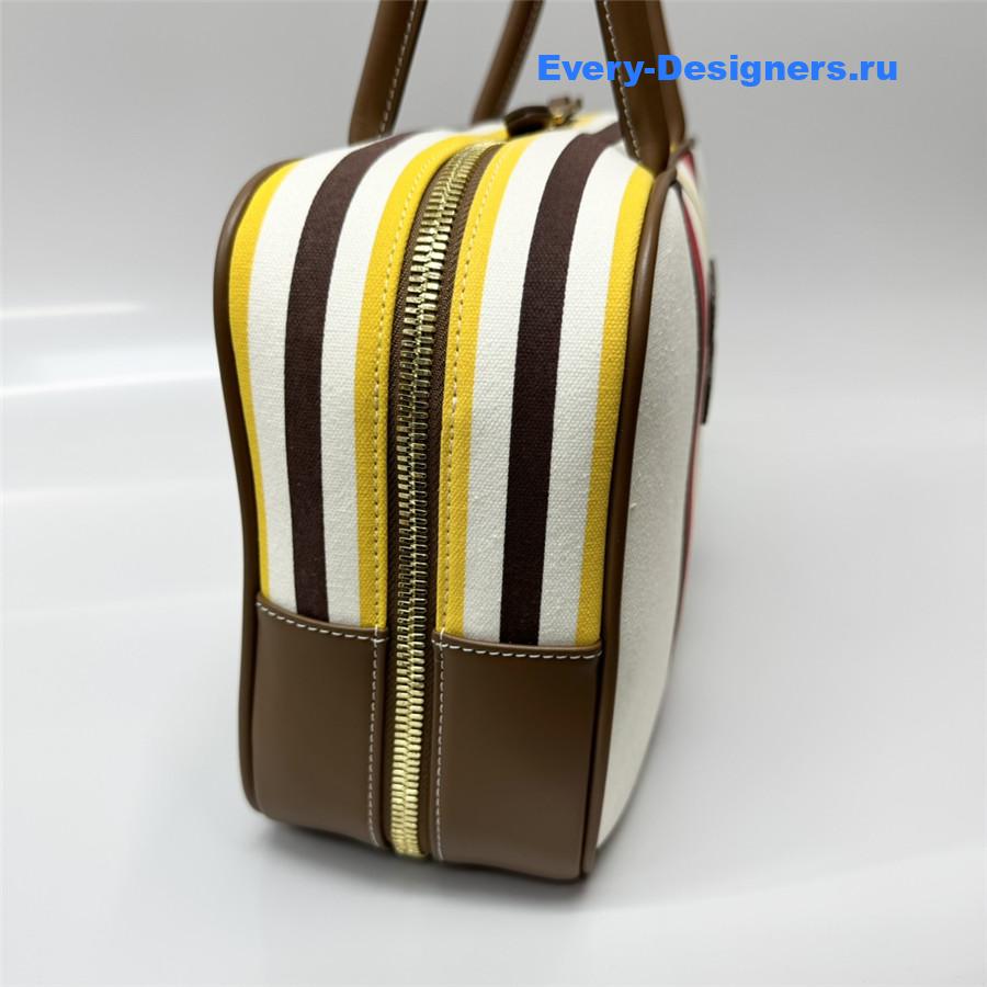 Miu Miu Beau Canvas and Leather Bag