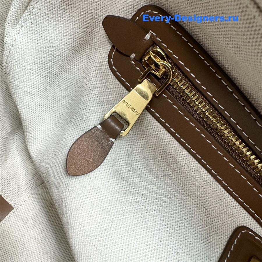 Miu Miu Beau Canvas and Leather Bag