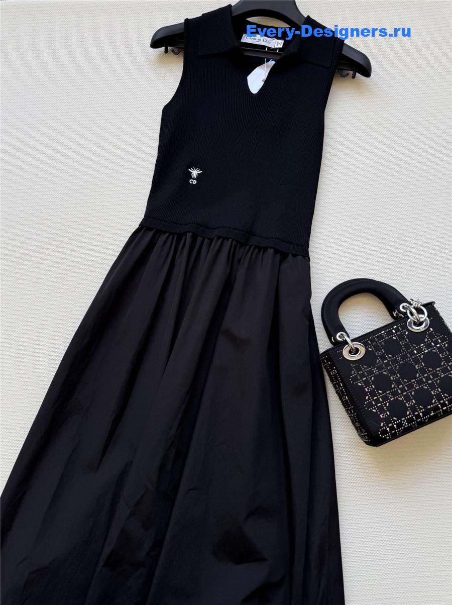 D10r black pleated mini dress