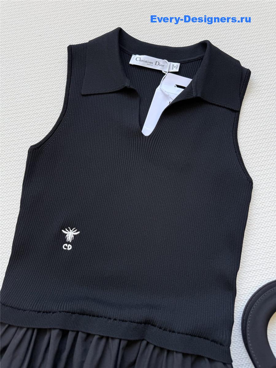 D10r black pleated mini dress