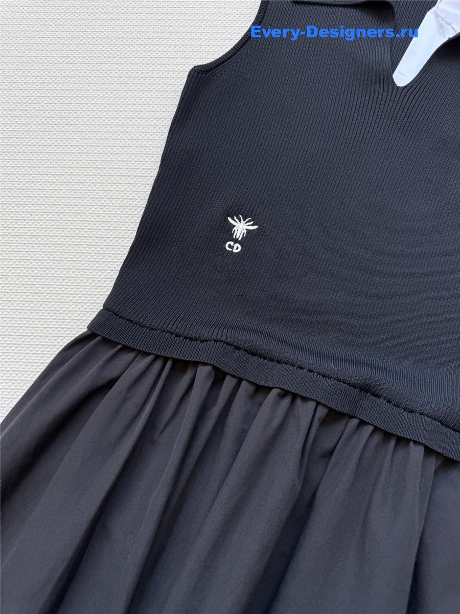 D10r black pleated mini dress