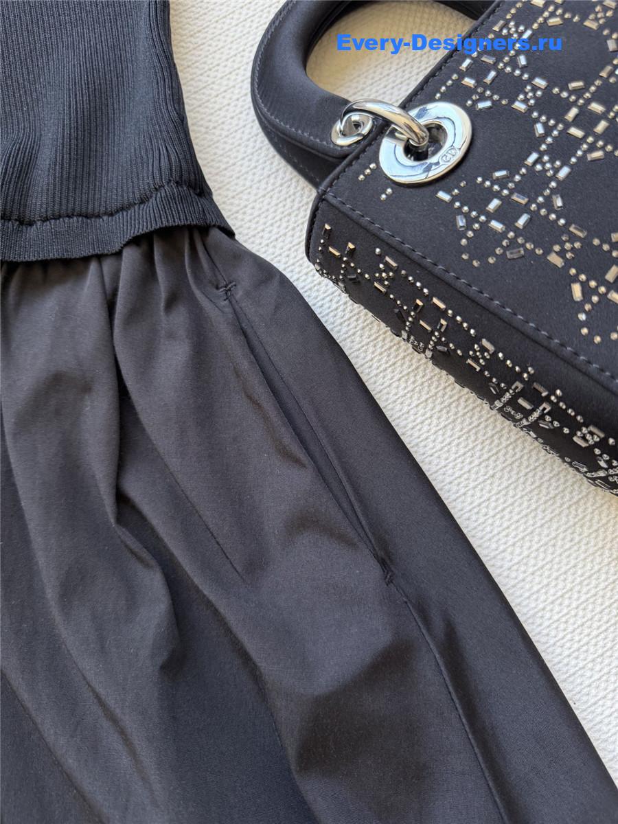 D10r black pleated mini dress