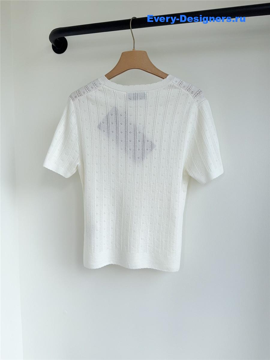 Miu Miu White Short-Sleeve Top