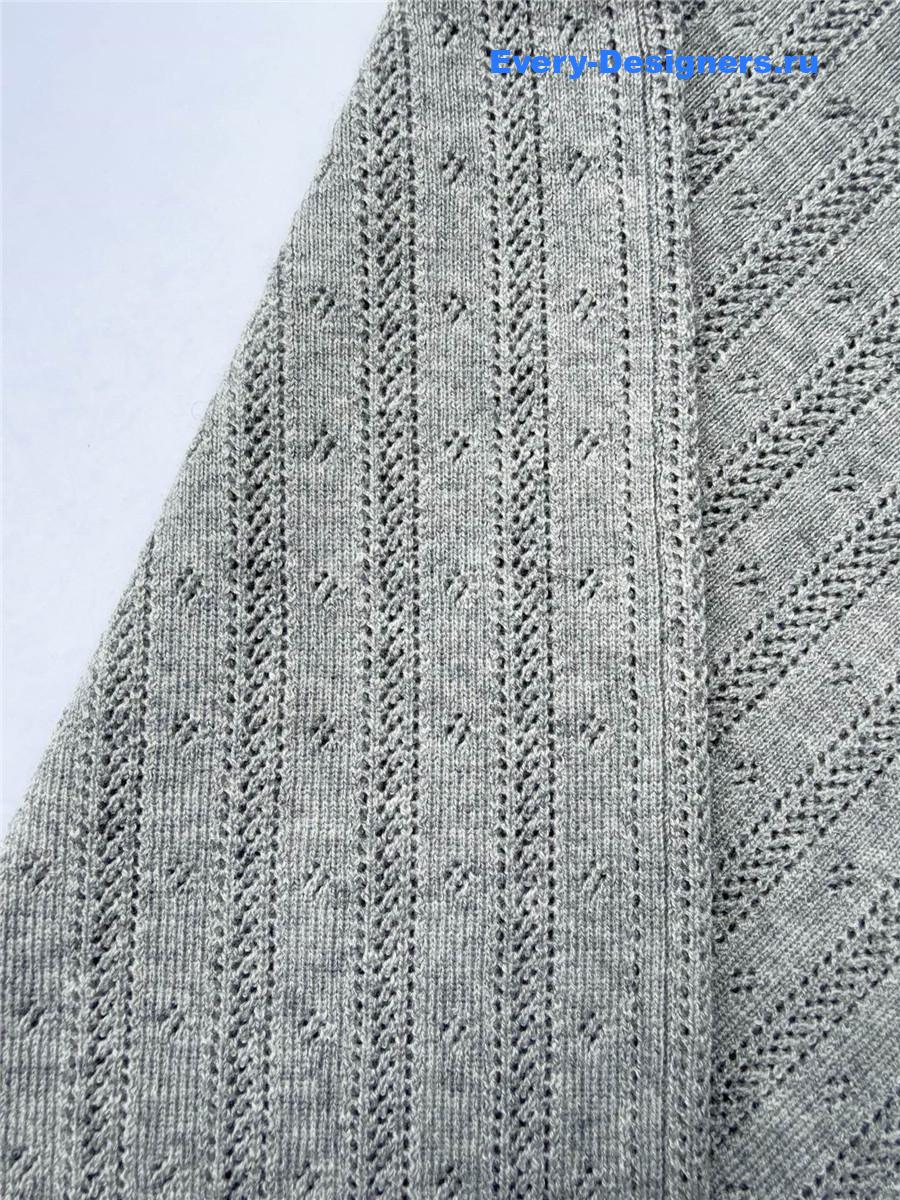 Miu Miu Gray Hollow Knit Tank