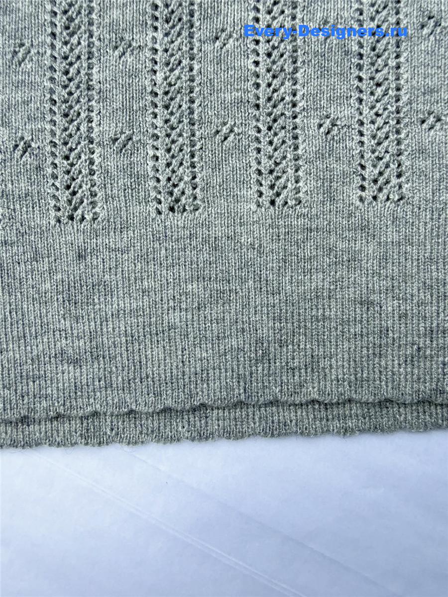 Miu Miu Gray Hollow Knit Tank