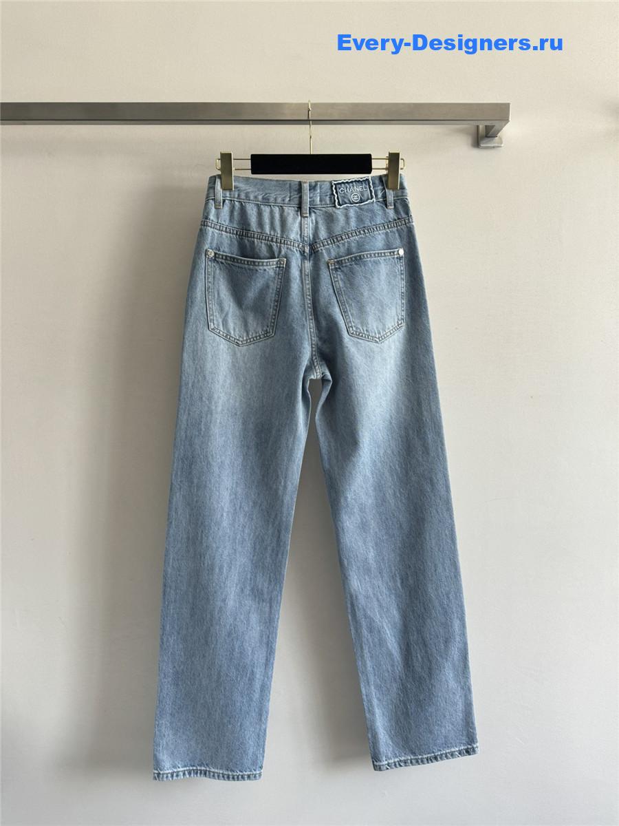 Ch**el light blue straight-leg jeans