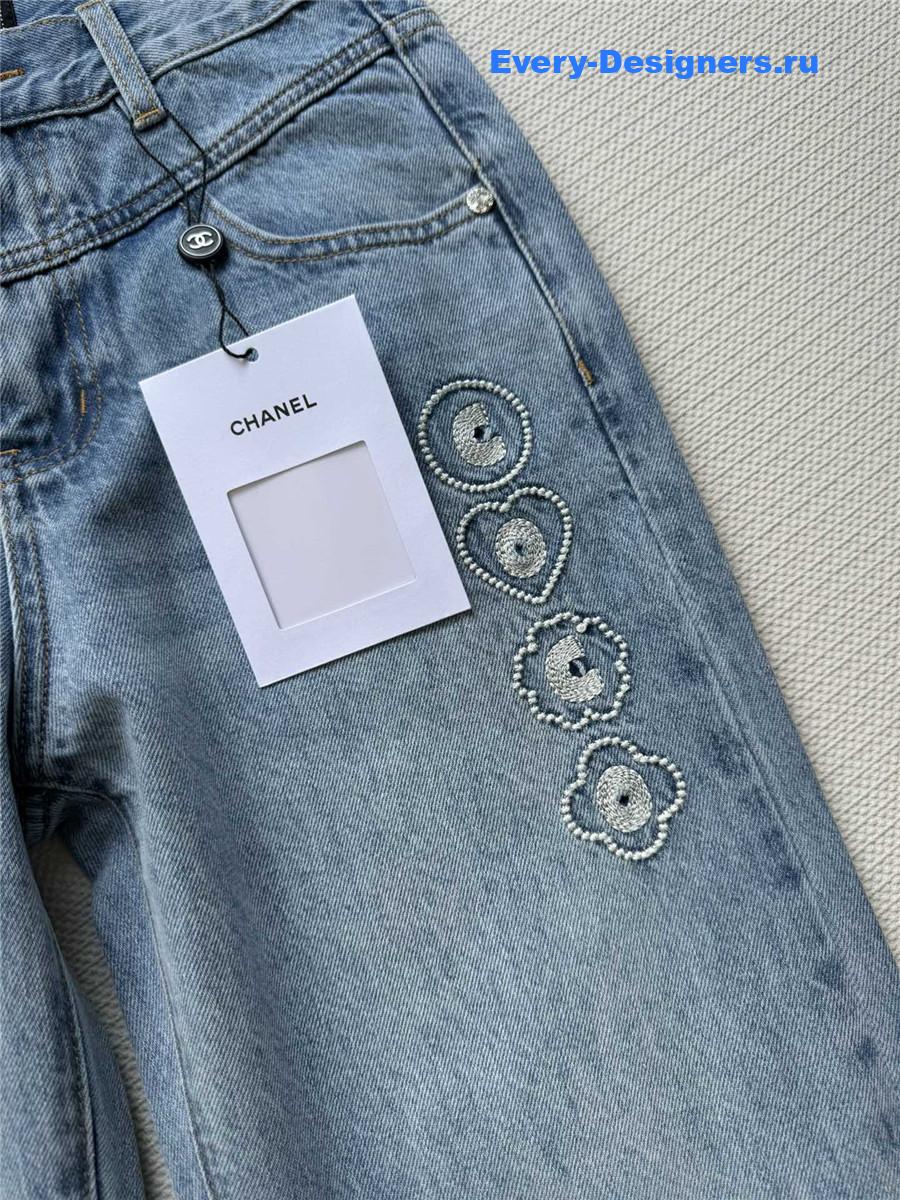 Ch**el light blue straight-leg jeans