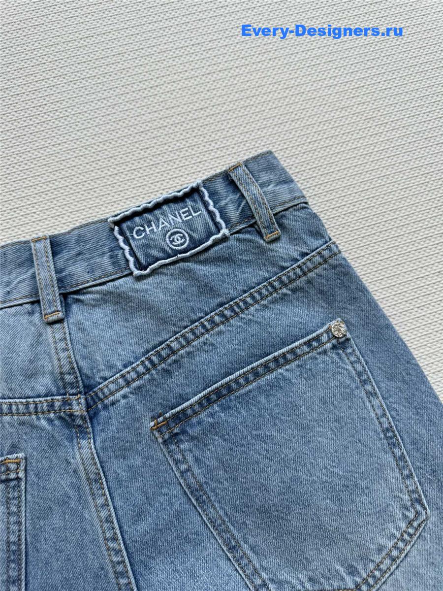 Ch**el light blue straight-leg jeans