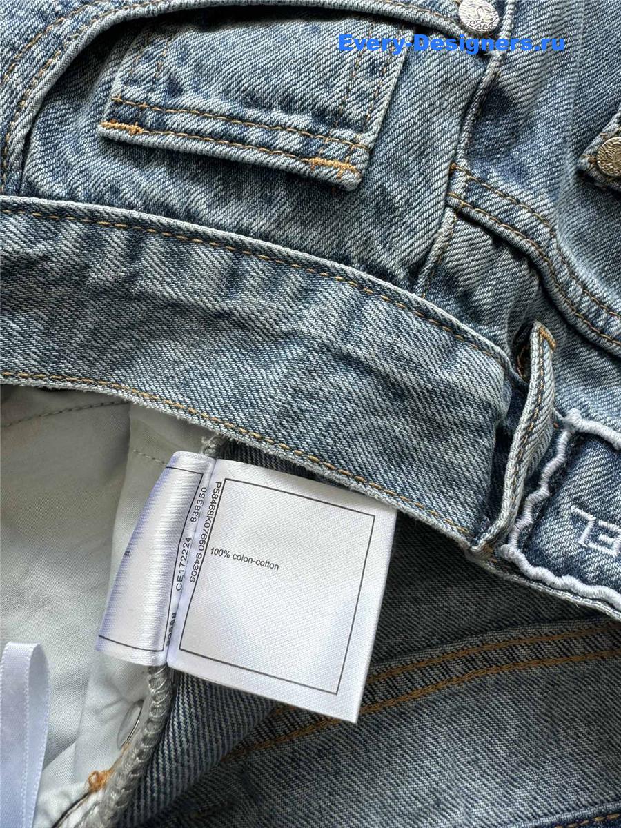 Ch**el light blue straight-leg jeans