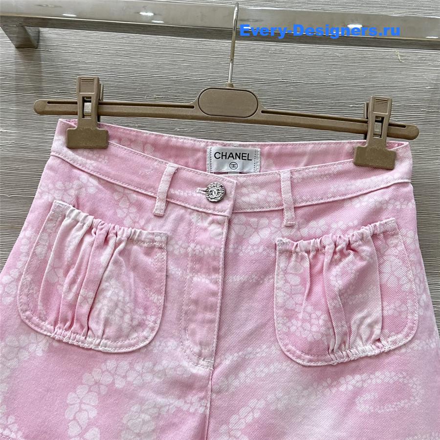 Ch**el pink denim shorts