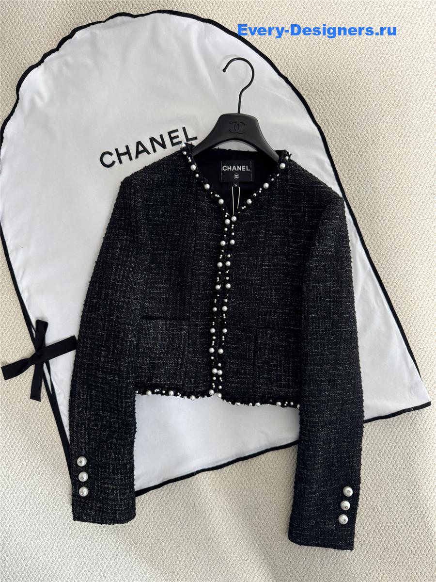 Ch**el-inspired tweed jacket