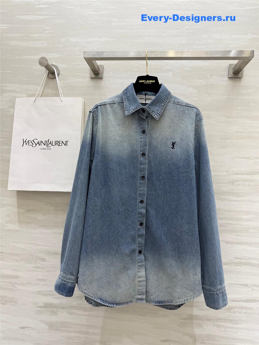 Sa1nt Lau*nt gradient denim shirt