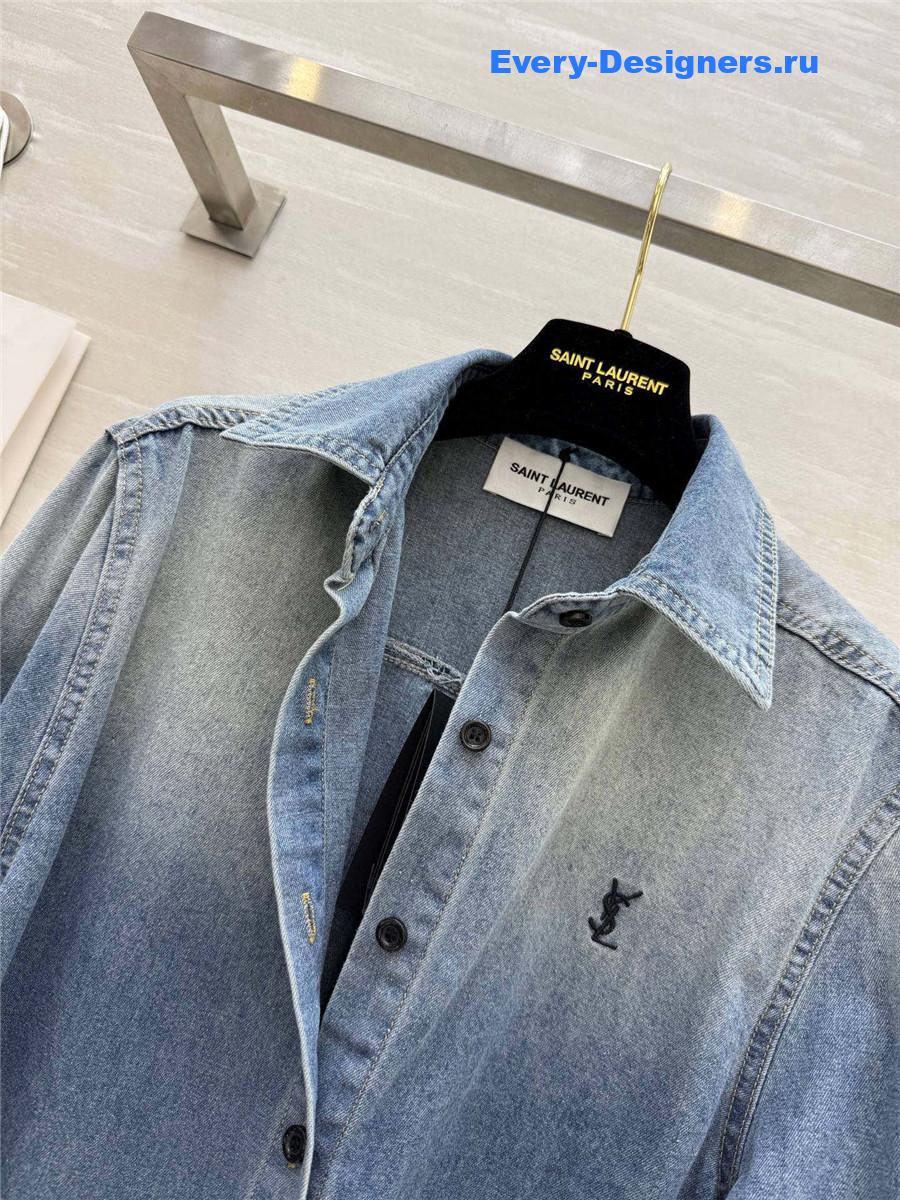 Sa1nt Lau*nt gradient denim shirt