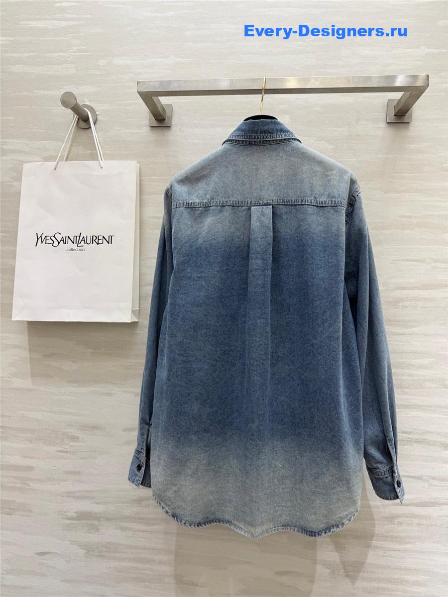 Sa1nt Lau*nt gradient denim shirt