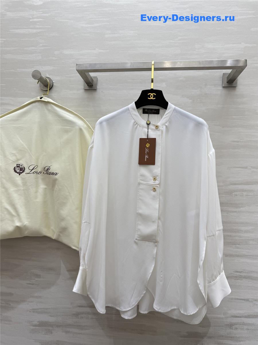 L0r0 P1ana silk oval shirt