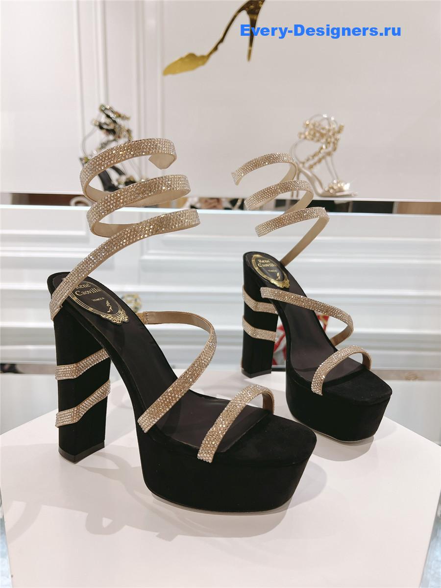 Rene Caovilla Cleo 155mm Gold Platform Sandals