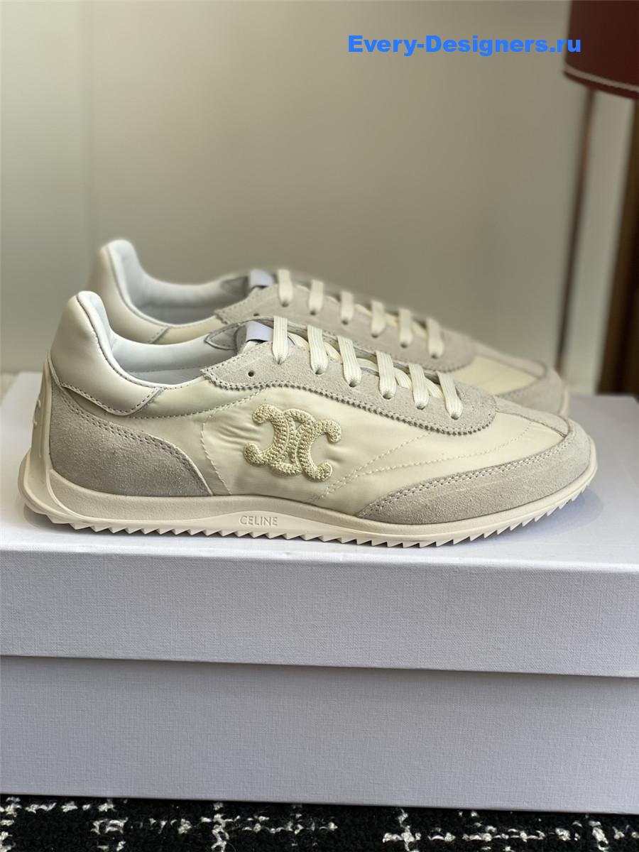 Ce1i*e racer beige low-top sneakers