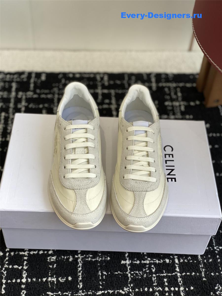 Ce1i*e racer beige low-top sneakers