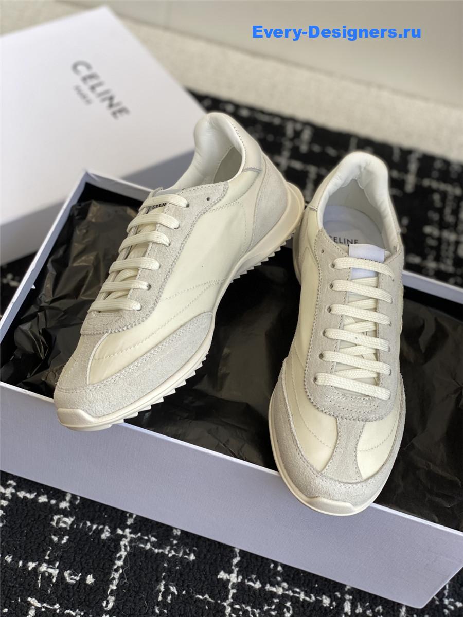 Ce1i*e racer beige low-top sneakers