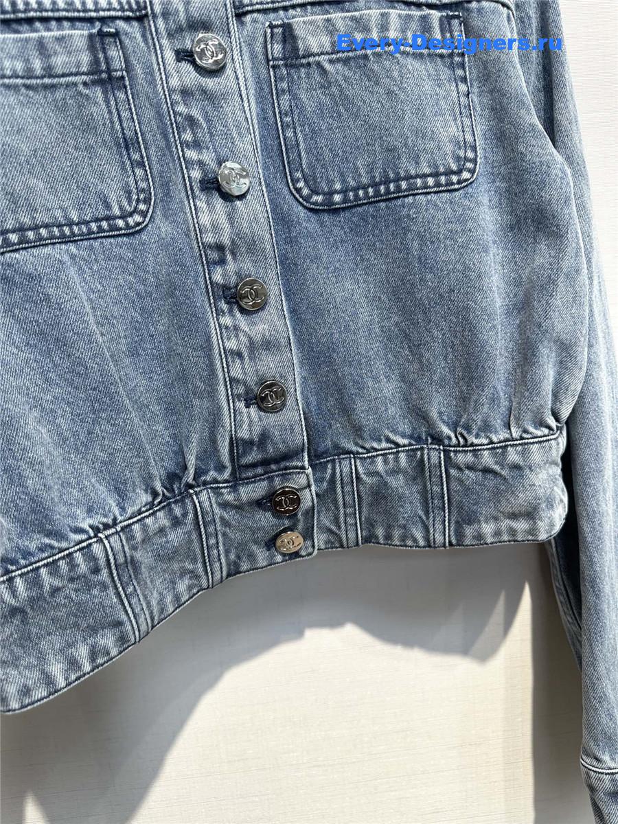 Ch**el cropped denim jacket
