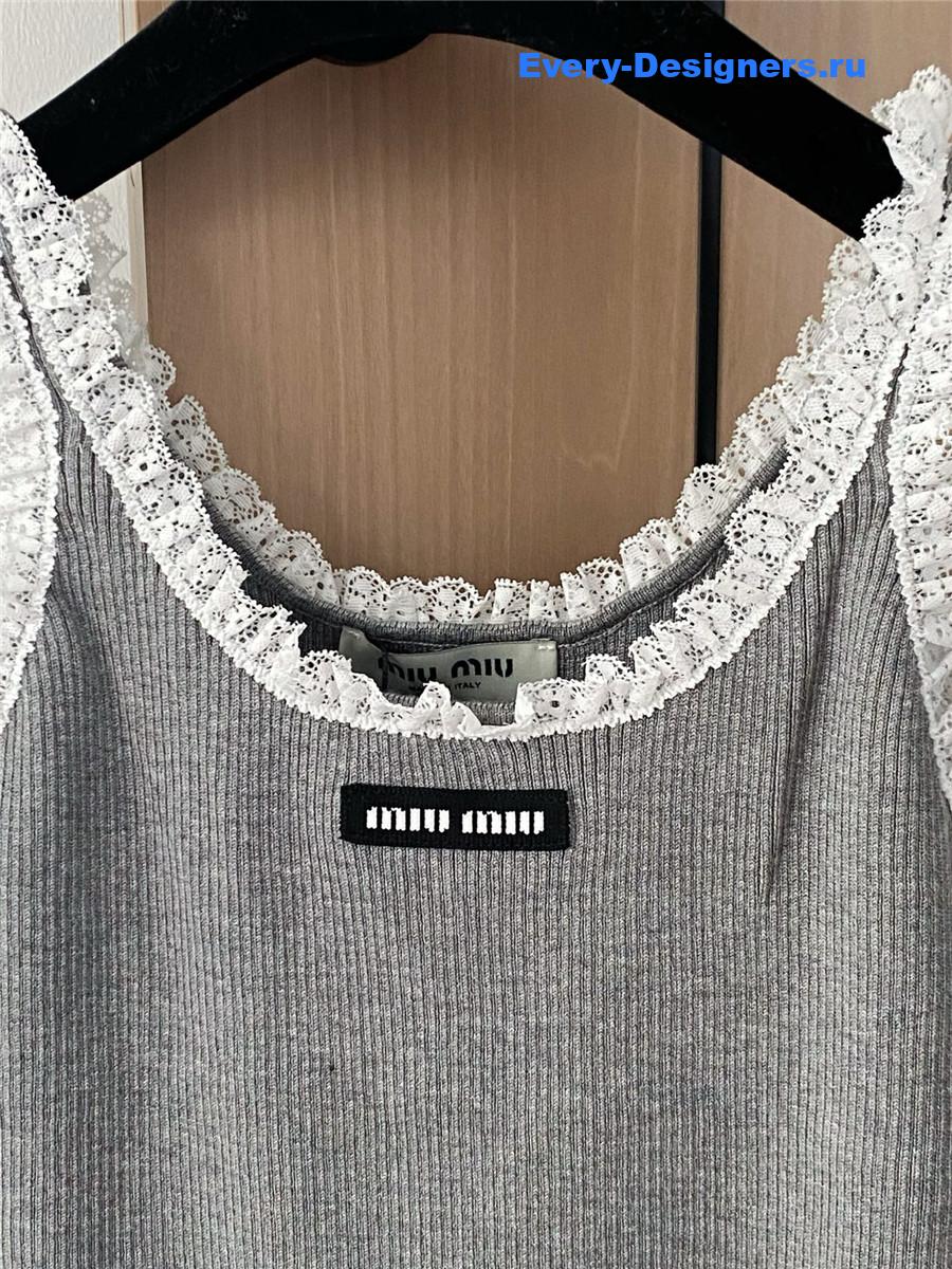 Miu Miu Grey Lace Vest