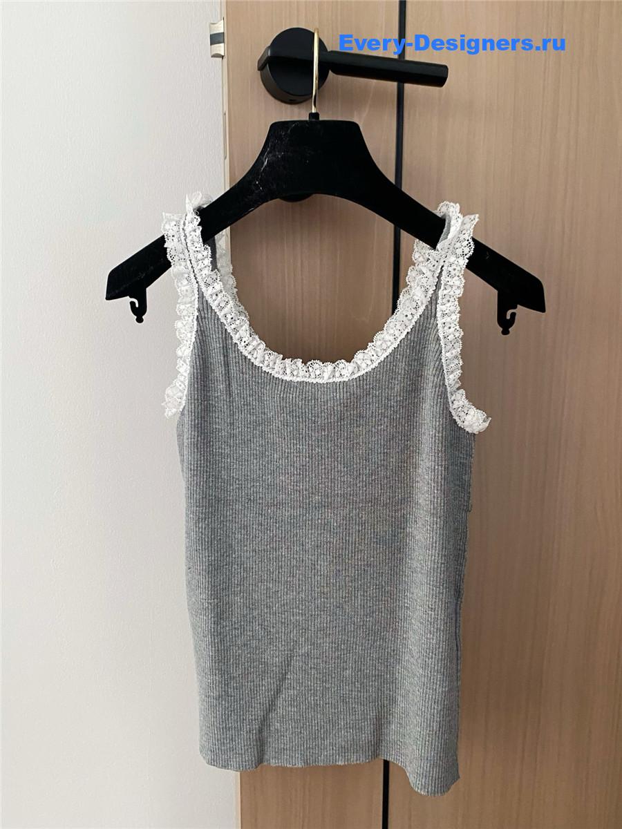 Miu Miu Grey Lace Vest