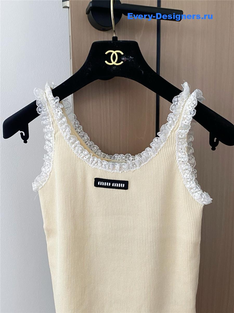 Miu Miu Beige Lace Vest