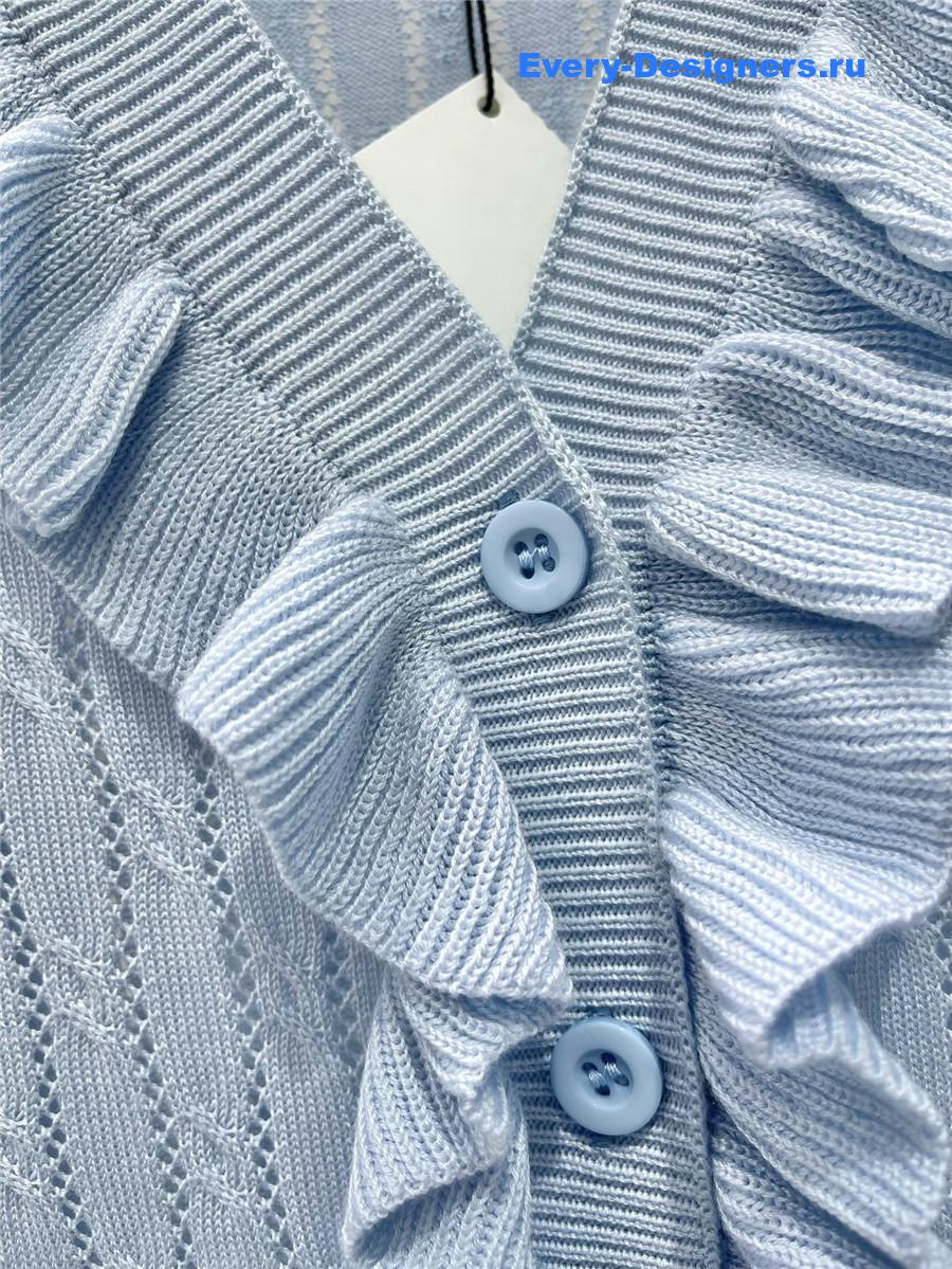 L0ew* ruffled hollow knit cardigan