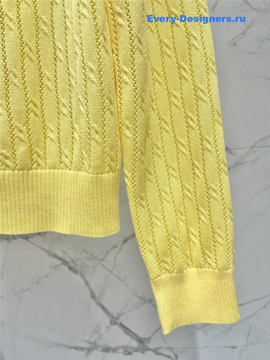 L0ew* yellow ruffled knit cardigan