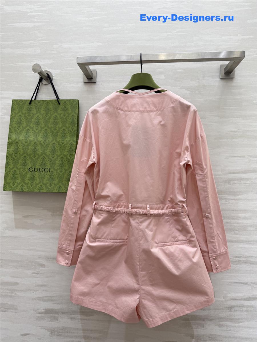 Gvc*1 pink lace-up jumpsuit